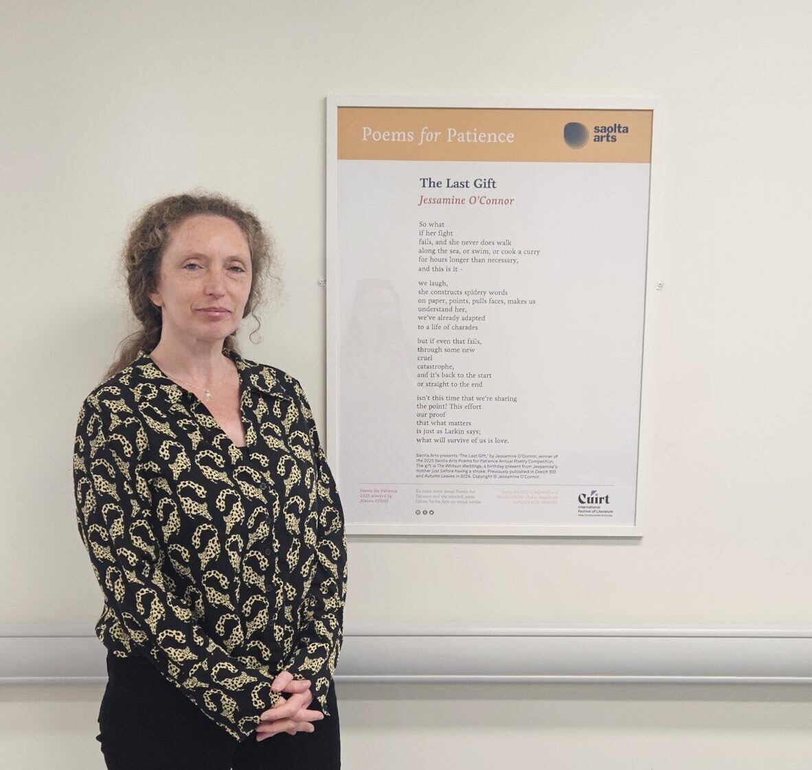 Jessamine O'Connor pictured with her winning entry for 2025 "The Last Gift."